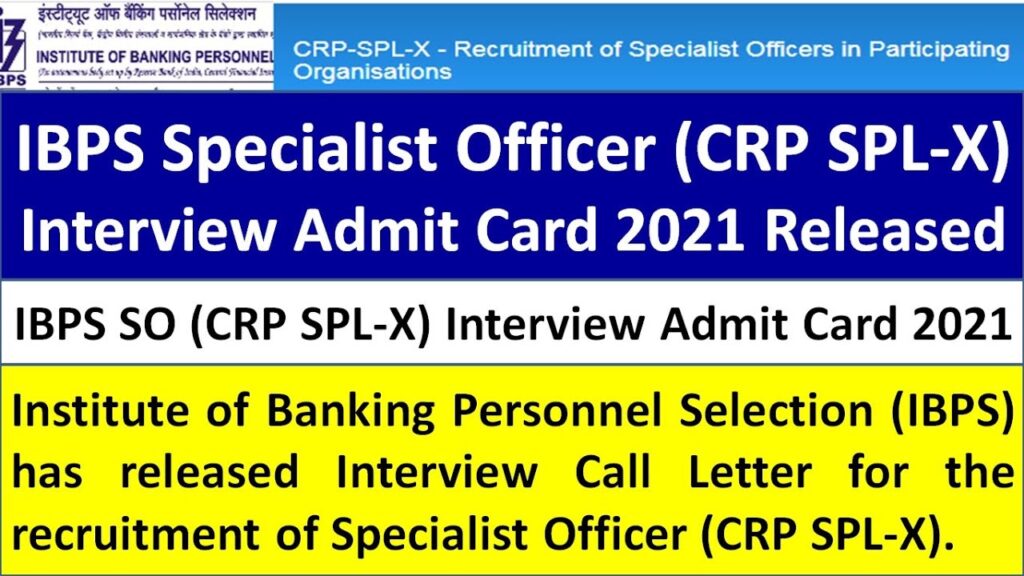 IBPS SO X Interview Letter