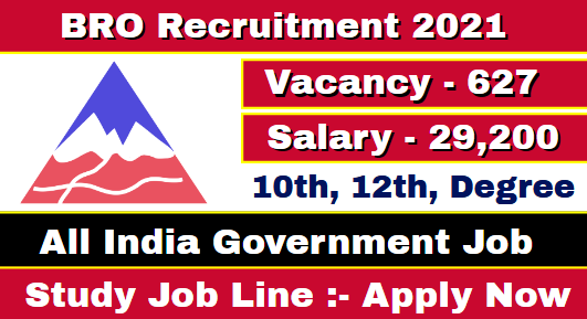 BRO Recruitment 2021 Apply 627 Post