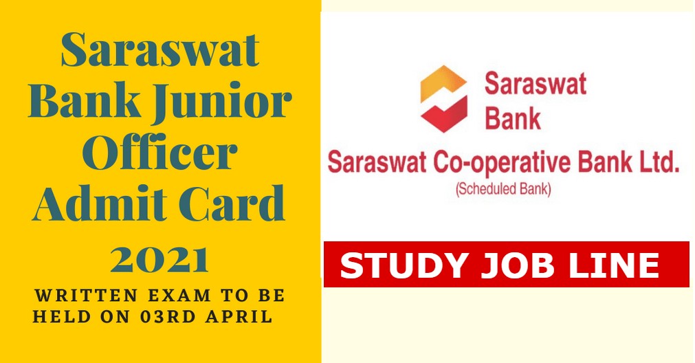 Saraswat Bank 150 Post Admit Card