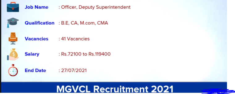 MGVCL Recruitment 2021 Apply 41 HSE Officer and Superintendent Posts